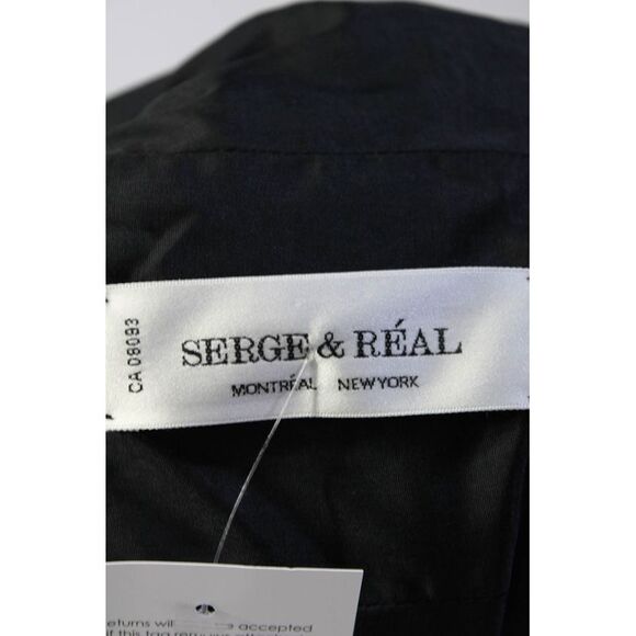 Serge & Real Womens Crepe Lapel Plaid Tweed Blazer Jacket Black Gray Size Small - Picture 4 of 4